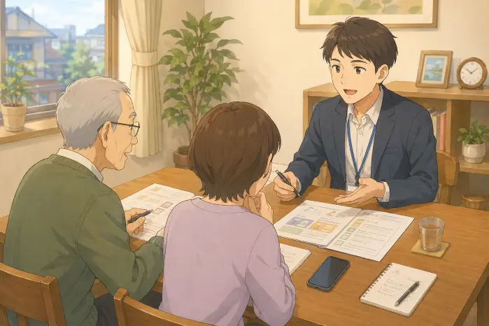 池田市で身元保証を相談する際に、病院や施設への訪問対応と本人・家族への説明範囲を確認する画像