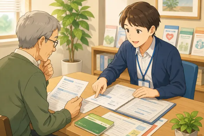 身寄りのない高齢者の支援制度として、日常生活自立支援事業と成年後見制度の対象者や支援内容、相談先の違いを比較した画像