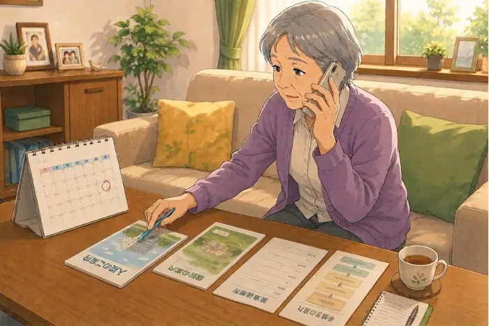 身寄りのない高齢者の支援制度を相談する前に、生活、金銭や契約、入院、施設入所、死後の手続きへ困りごとを分ける画像