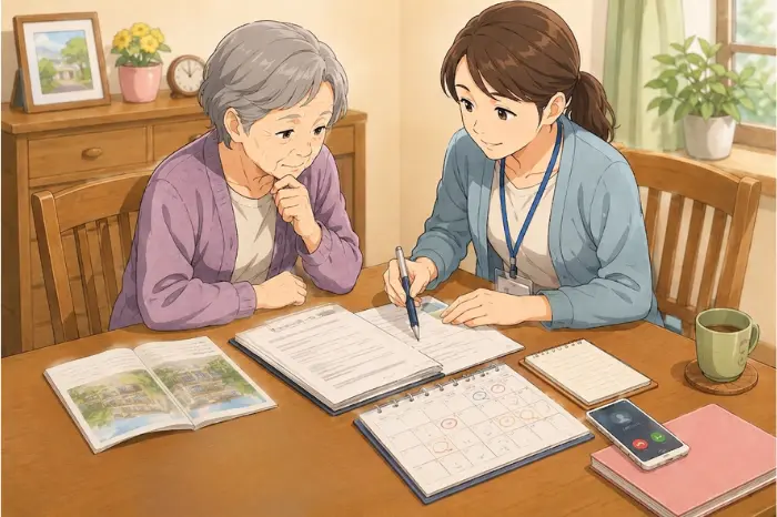 身寄りのない高齢者の施設入所で起こりやすい保証人や契約、施設探しの困りごとを示す画像
