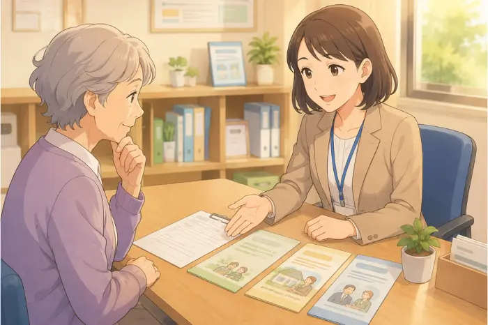 身寄りのない高齢者の施設入所で迷いやすい保証人や成年後見制度について解説する画像