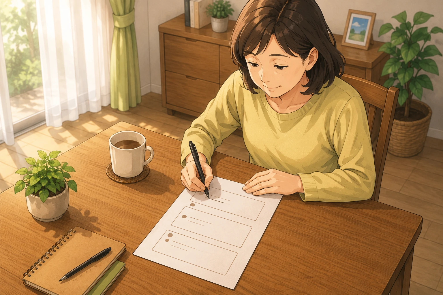 相談前に誰から何を求められたか、家族でできること、外部へ頼みたいことの3つを書き出して整理している画像